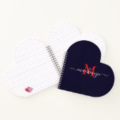 Personalized Heart Initials Spiral Bound Journal ノートブック (内部)