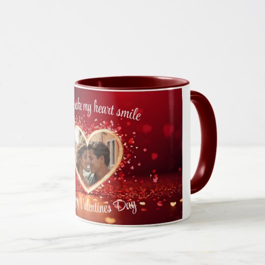 Personalized Heart Photo Frame マグカップ (正面右)