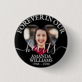 Personalized Heart Photo Memorial 缶バッジ (正面)