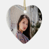 Personalized Heart Photo Ornament Birthday Message セラミックオーナメント (右)