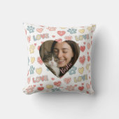Personalized Heart Photo Pet & Owner クッション (正面)