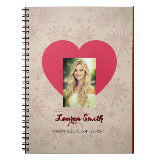 Personalized Heart Photo Spiral Notebook ノートブック (正面)