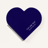 Personalized Heart Shaped Navy Notebook Custom Tex ノートブック (正面)