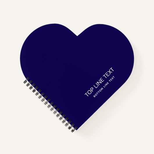 Personalized Heart Shaped Navy Notebook Custom Tex ノートブック (正面)