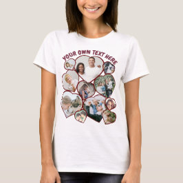 Personalized heart shaped photo collage T-Shirt Tシャツ