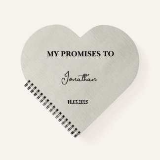 Personalized Heart-Shaped Vow Book| 私の約束は ノートブック