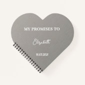Personalized Heart-Shaped Vow Book| My Promises to ノートブック (正面)