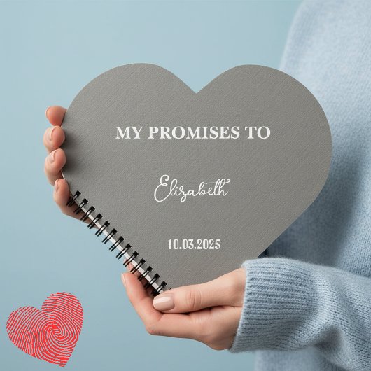 Personalized Heart-Shaped Vow Book| My Promises to ノートブック