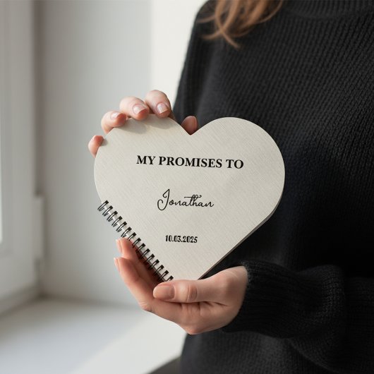 Personalized Heart-Shaped Vow Book| My Promises to ノートブック
