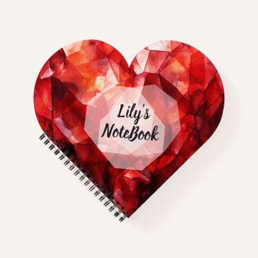 Personalized Heart Spiral NoteBook For Work& Study ノートブック (正面)