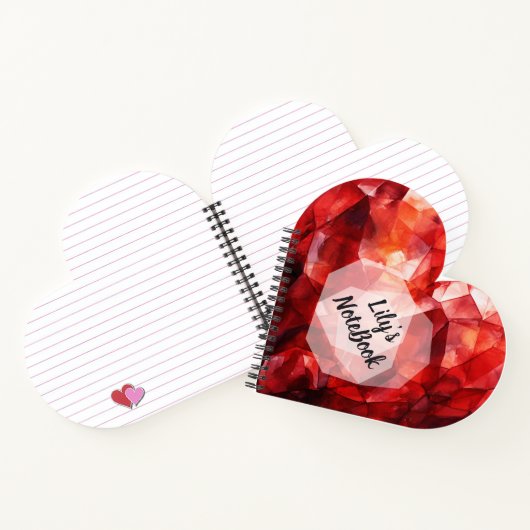 Personalized Heart Spiral NoteBook For Work& Study ノートブック (内部)