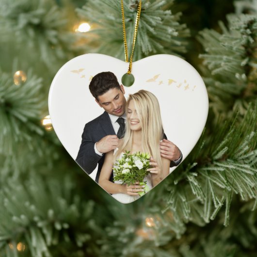 Personalized Heart Wedding Ornament セラミックオーナメント (ツリー)