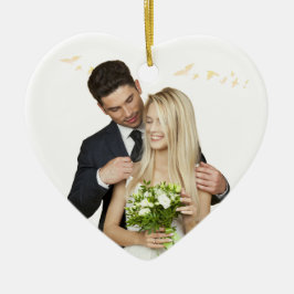 Personalized Heart Wedding Ornament セラミックオーナメント