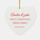 Personalized Heart Wedding Ornament セラミックオーナメント (裏面)