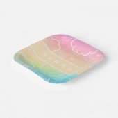 Personalized Heavenly Angel Halo Cloud Rainbow ペーパープレート (傾斜あり)