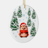 Personalized Hedgehog Christmas Ornament 2025, Cut セラミックオーナメント (右)