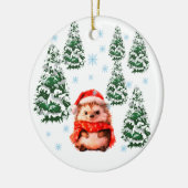 Personalized Hedgehog Christmas Ornament 2025, Cut セラミックオーナメント (左)