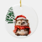 Personalized Hedgehog Christmas Ornament 2025, Cut セラミックオーナメント (裏面)
