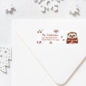 Personalized Hedgehog Christmas Return Label ラベル