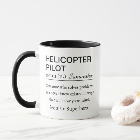 Personalized Helicopter Pilot Definition マグカップ (ドーナツ)