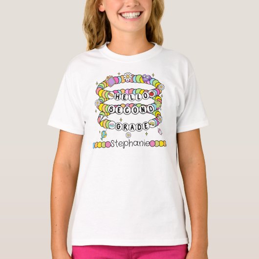 Personalized Hello Second Grade T-Shirt Tシャツ (正面)