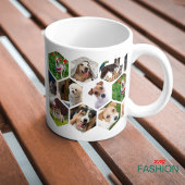 Personalized Hexagon Pet Photo Collage Dog & Cat L コーヒーマグカップ