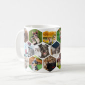 Personalized Hexagon Pet Photo Collage Dog & Cat L コーヒーマグカップ (正面左)