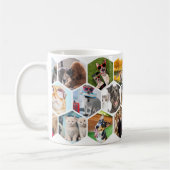 Personalized Hexagon Pet Photo Collage Dog & Cat L コーヒーマグカップ (左)