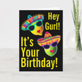 Personalized Hey Gurl Funny Lemon Lime カード (正面)