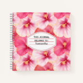 Personalized Hibiscus Floral Journal ノートブック (正面)