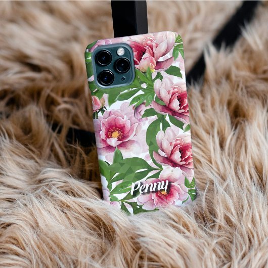 Personalized High-Poly Peony Phone Case iPhoneケース