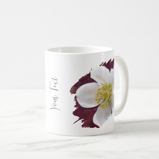 Personalized High-Poly Winter Rose Brushstroke コーヒーマグカップ (正面右)