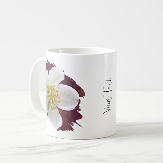 Personalized High-Poly Winter Rose Brushstroke コーヒーマグカップ (正面左)