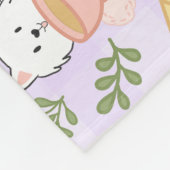 Personalized High Tea Monogram Name Pastel Purple フリースブランケット (角)