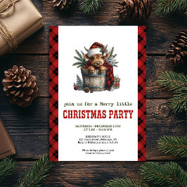 Personalized highland cow festive party invite 招待状