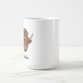 Personalized Highland cow messy bun  モーフィングマグカップ (中央)