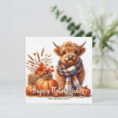 Personalized highland cows thanksgiving card カード (スタンド正面)