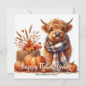 Personalized highland cows thanksgiving card  カード (正面)