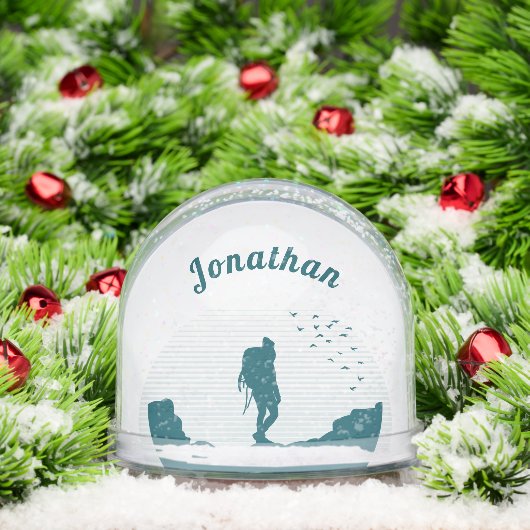 Personalized Hiker Silhouette Snow Globe Gift (クリスマス)