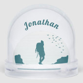 Personalized Hiker Silhouette Snow Globe Gift (裏面)