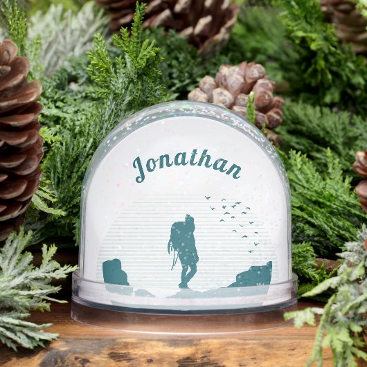 Personalized Hiker Silhouette Snow Globe Gift (冬)