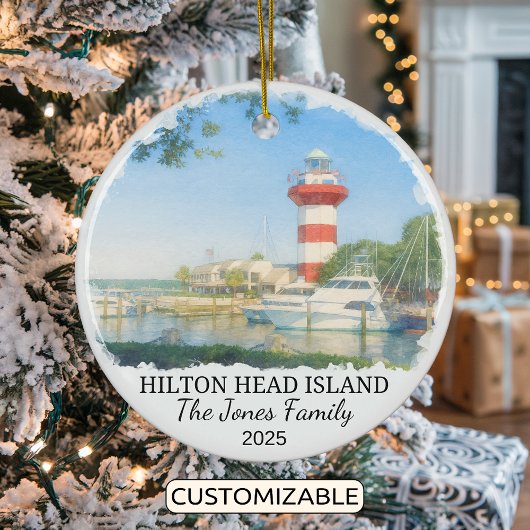 Personalized Hilton Head Island Ornament, Carolina セラミックオーナメント