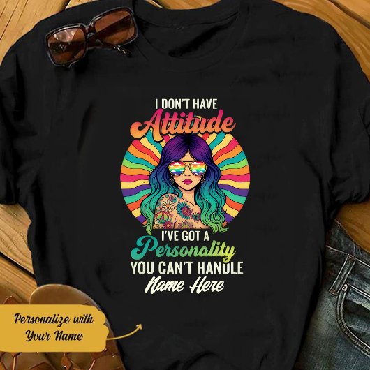 Personalized Hippie Girl You Can't Handle T Shirt Tシャツ