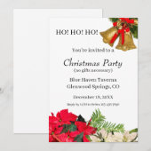 Personalized HO! HO! HO! Christmas Party Invite サンキューカード (正面/裏面)