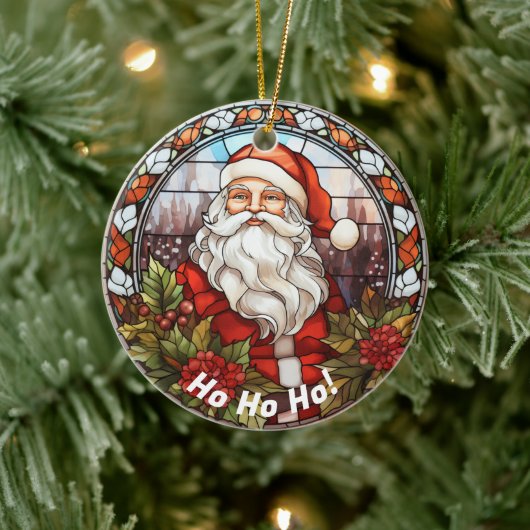 Personalized Ho Ho Santa Ornament - Ceramic Christ セラミックオーナメント (ツリー)