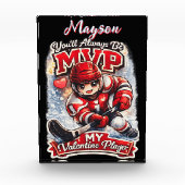 Personalized Hockey MVP My Valentine Player フォトブロック (正面)