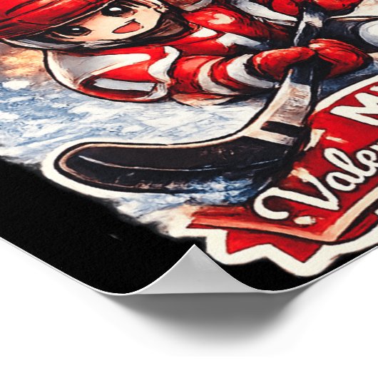 Personalized Hockey MVP My Valentine Player ポスター (角)