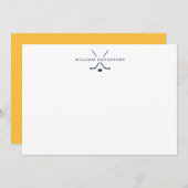 Personalized Hockey Note Card Sports Stationery サンキューカード (正面/裏面)