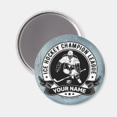 Personalized Hockey Player Ice Rink Team Athlete  マグネット (正面/裏面)