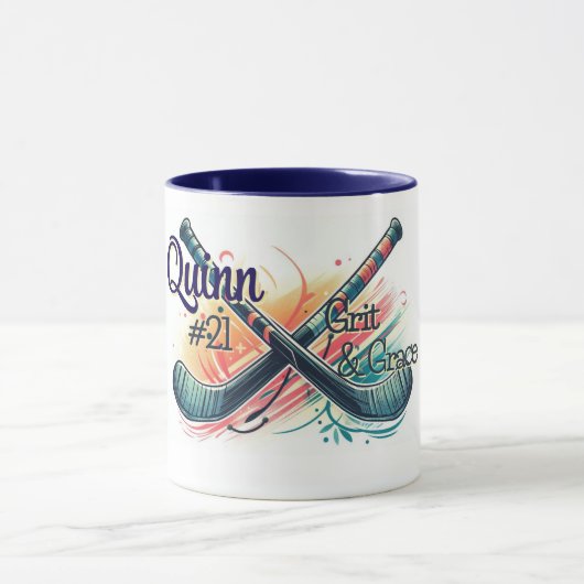 Personalized Hockey Player Mug マグカップ (中央)